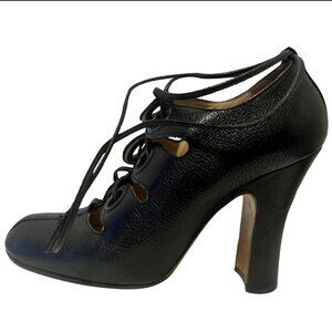 Gorgeous Black Leather Vivienne Westwood Ghillie Heels 38